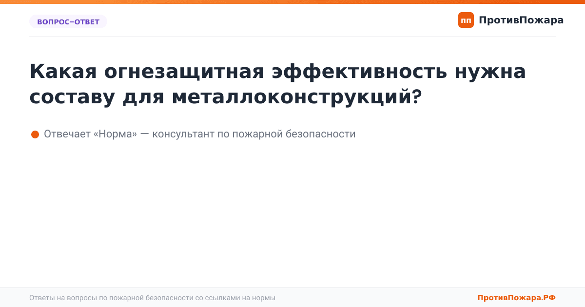 Какая огнезащитная эффективность нужна составу для металлоконструкций?